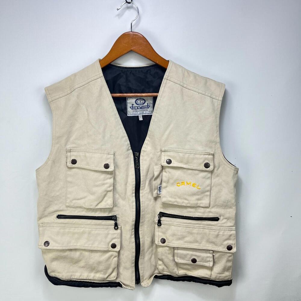 Vintage 90s Camel Cigarettes Rare Fishing Vest Large Jacket